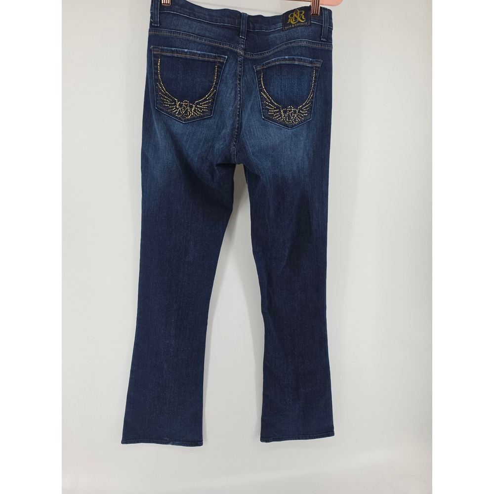 Rock & Republic Kasandra Dark Wash Studded Bootcut Jeans Size 10M R010348 - Picture 10 of 11